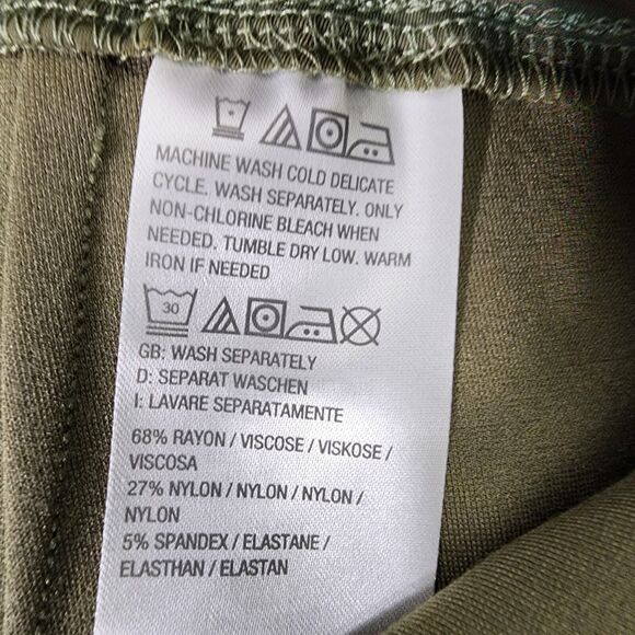 Belle by Kim Gravel Size 12 Reg Ponte Utility Pant Olive Envy Leg Zip A609932 - Picture 7 of 8